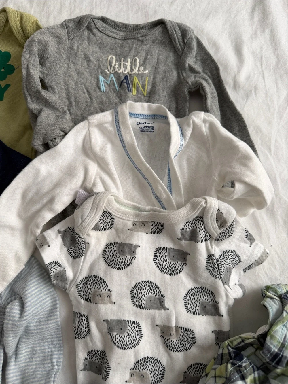 Baby Boys Green 'Little and Lucky' Long-Sleeve Bodysuit newborn